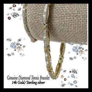 Sale❗️💎GENUINE DIAMOND gold tennis bracelet